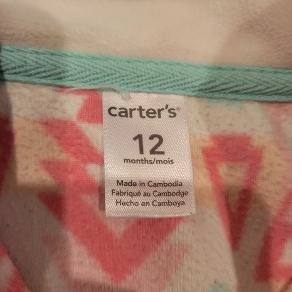 Carter's Fleece Full Zip Aztec vest size 12 months - Picture 3 of 5